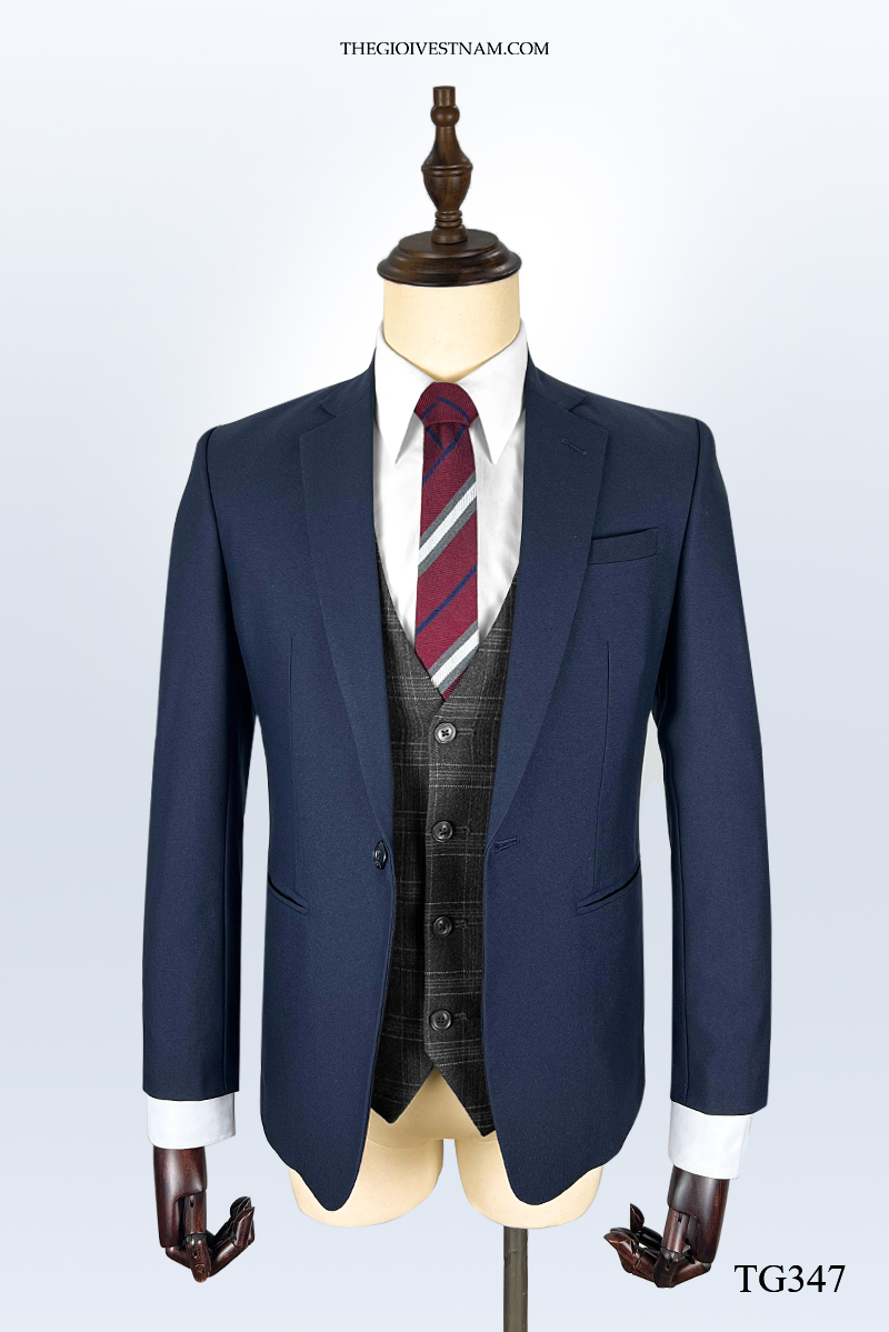 bộ suit xanh đen thanh lịch